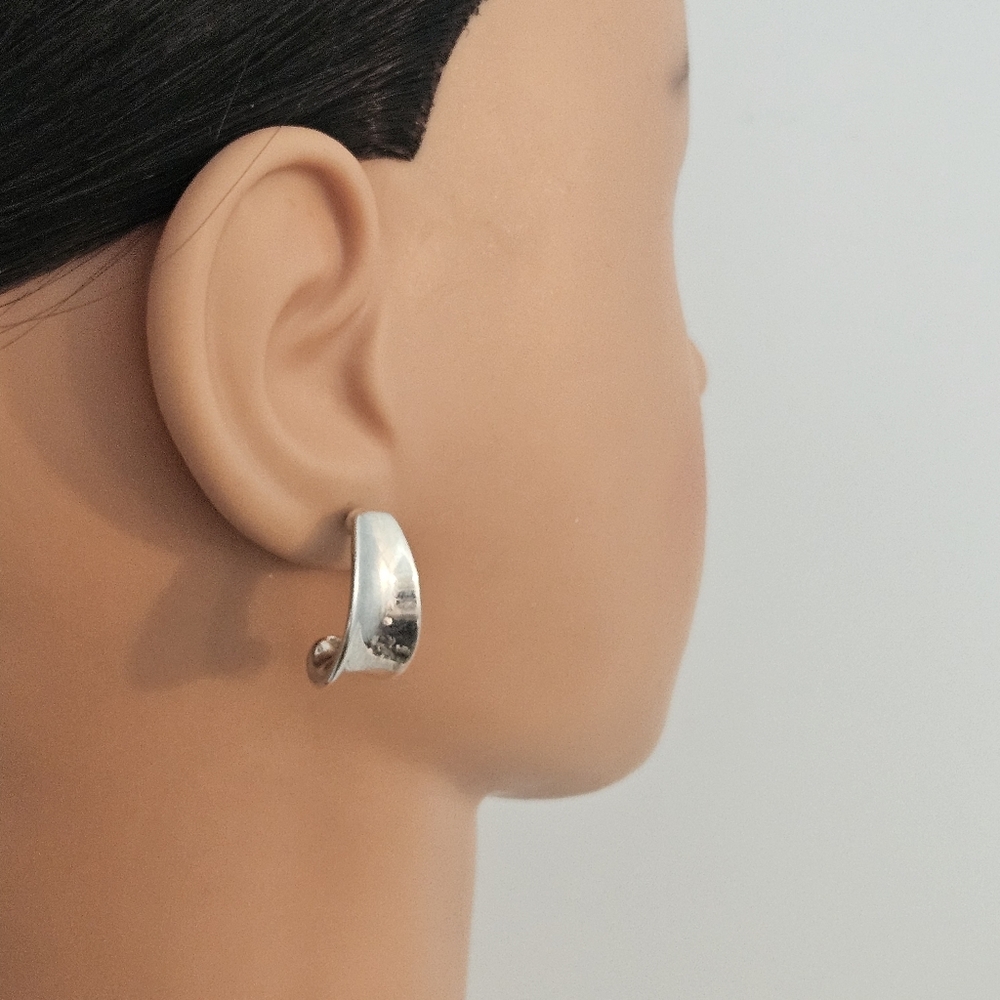 Vintage Korean Hoop Silver Earrings